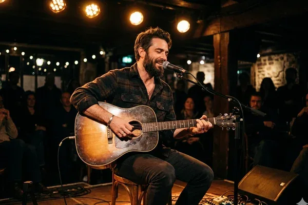 Musicien mosellan instrumentiste sur scène en concert