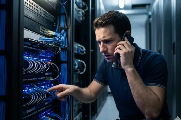 Technicien télécom face à une coupure réseau accidentelle — sinistre RC Pro